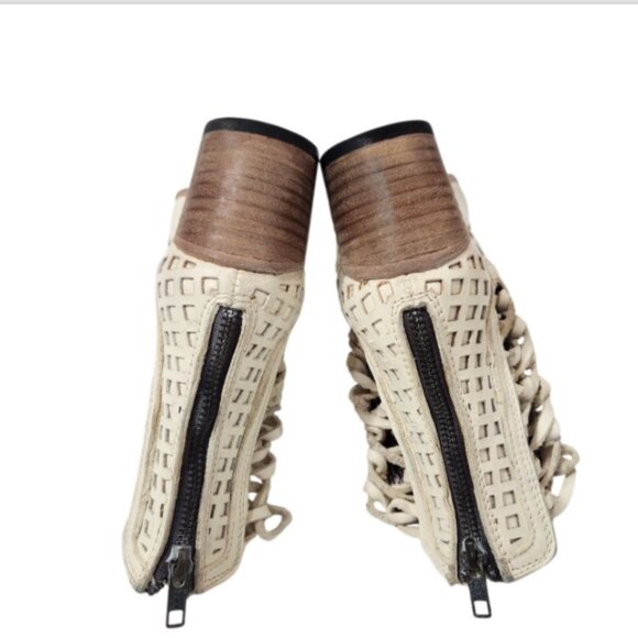 Freebird by Steven Lazor Leather Cutout Lattice Zip Ankle Booties - Picture 5 of 16